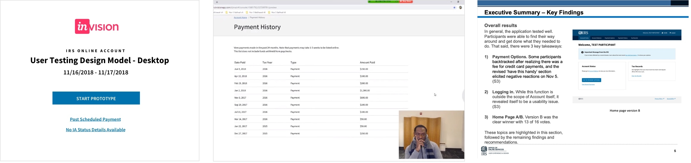 Online Account User Testing